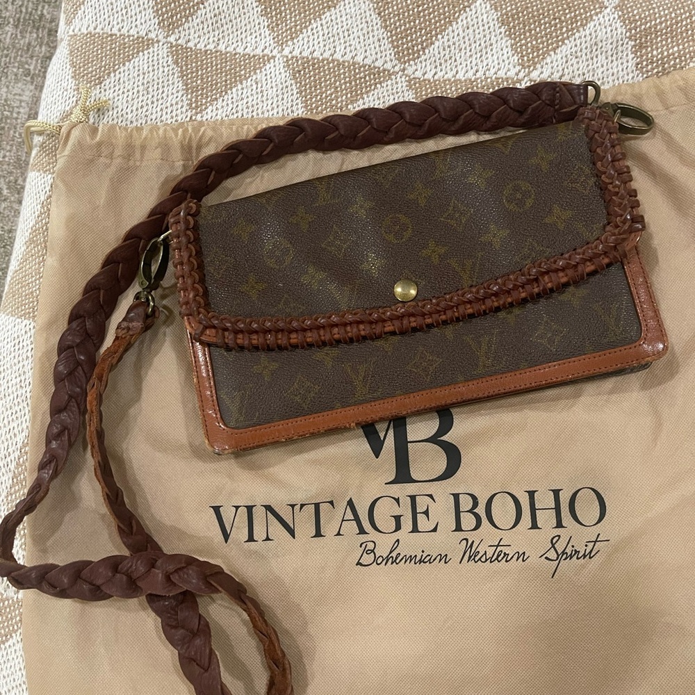 Louis Vuitton Brown Monogram Braided Crossbody Bag
